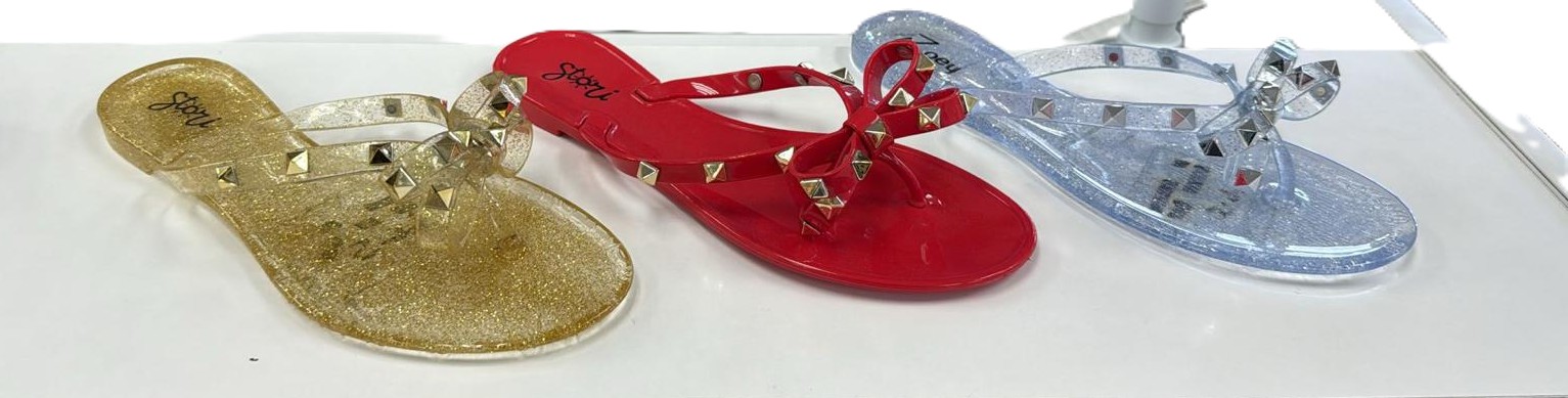 BOW STUDDED SLIPPERS