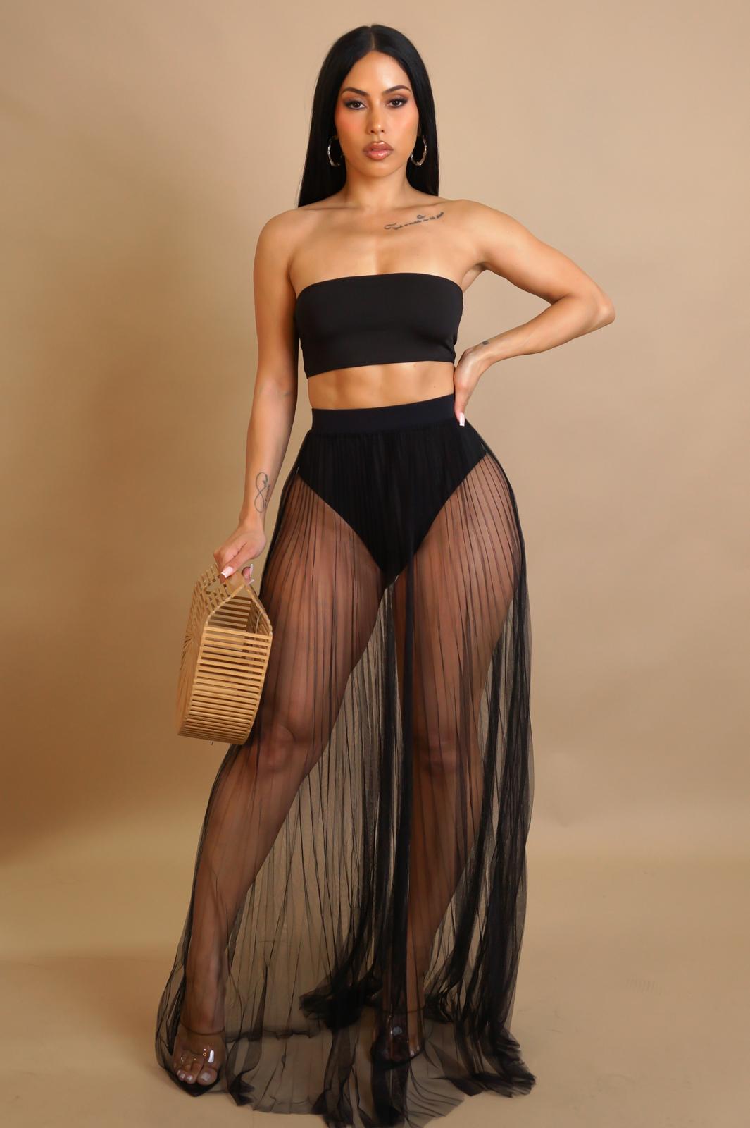 TUBE SHEER MAXI SKIRT SETS