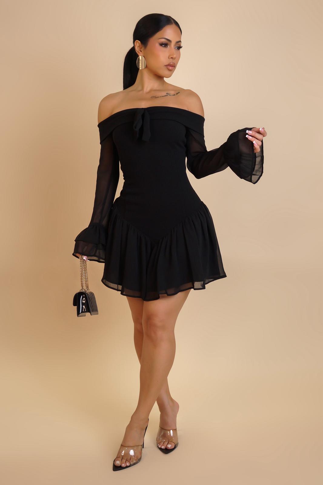 LADIES OFFSHLDR MINI DRESS