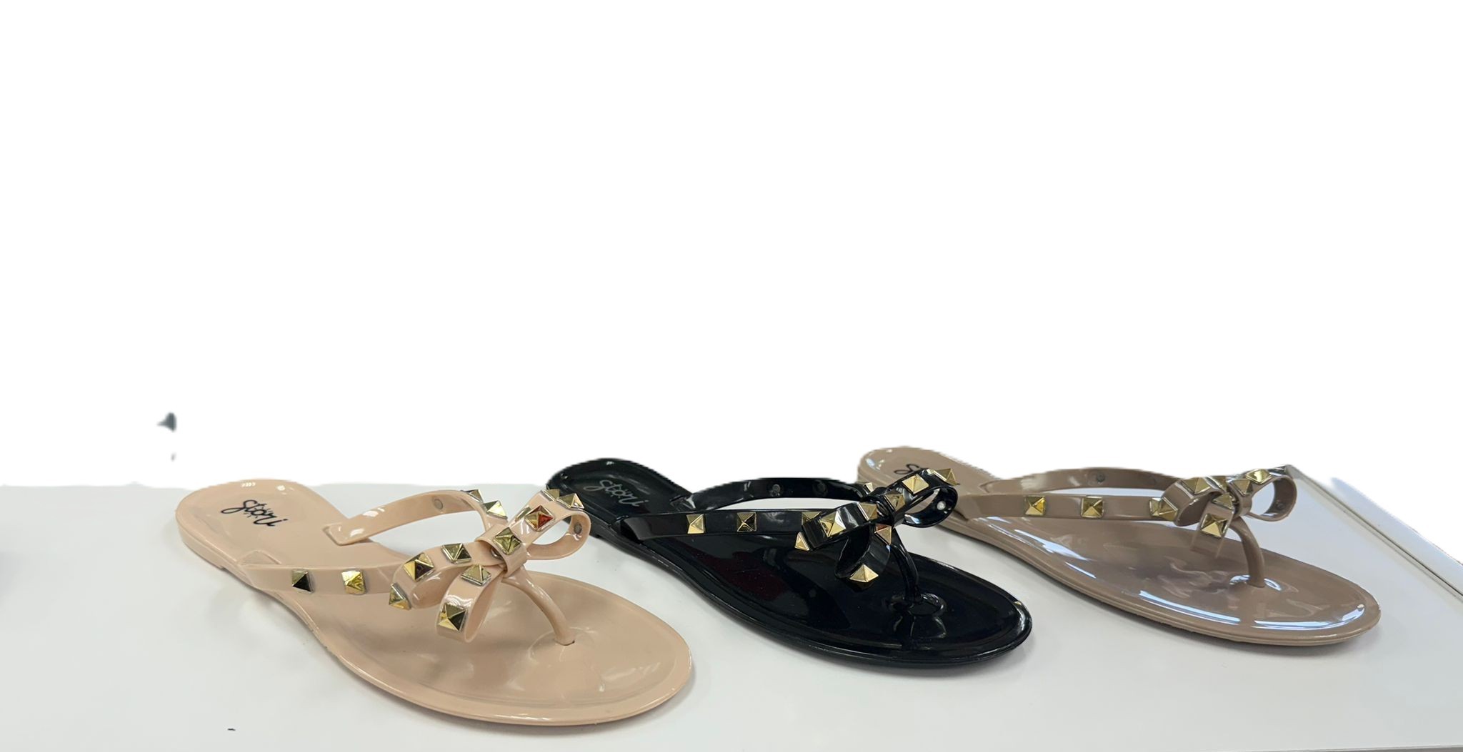 BOW STUDDED SLIPPERS